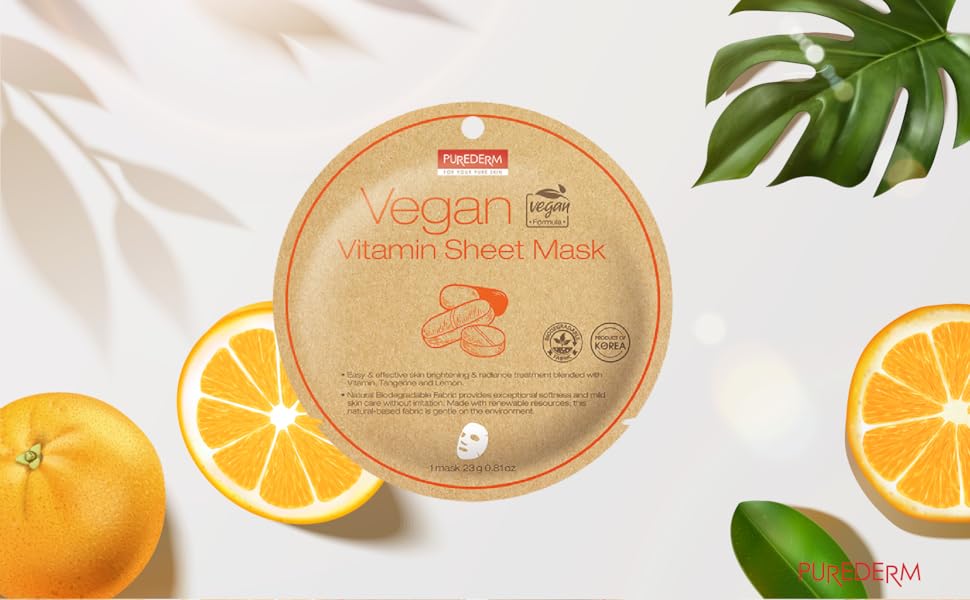 Purederm Vegan Vitamin Sheet Mask: Masker Wajah dengan Manfaat Vitamin Alami